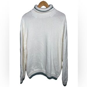 Zara Men’s Wool Blend Striped Turtleneck Varsity Knit Sweater